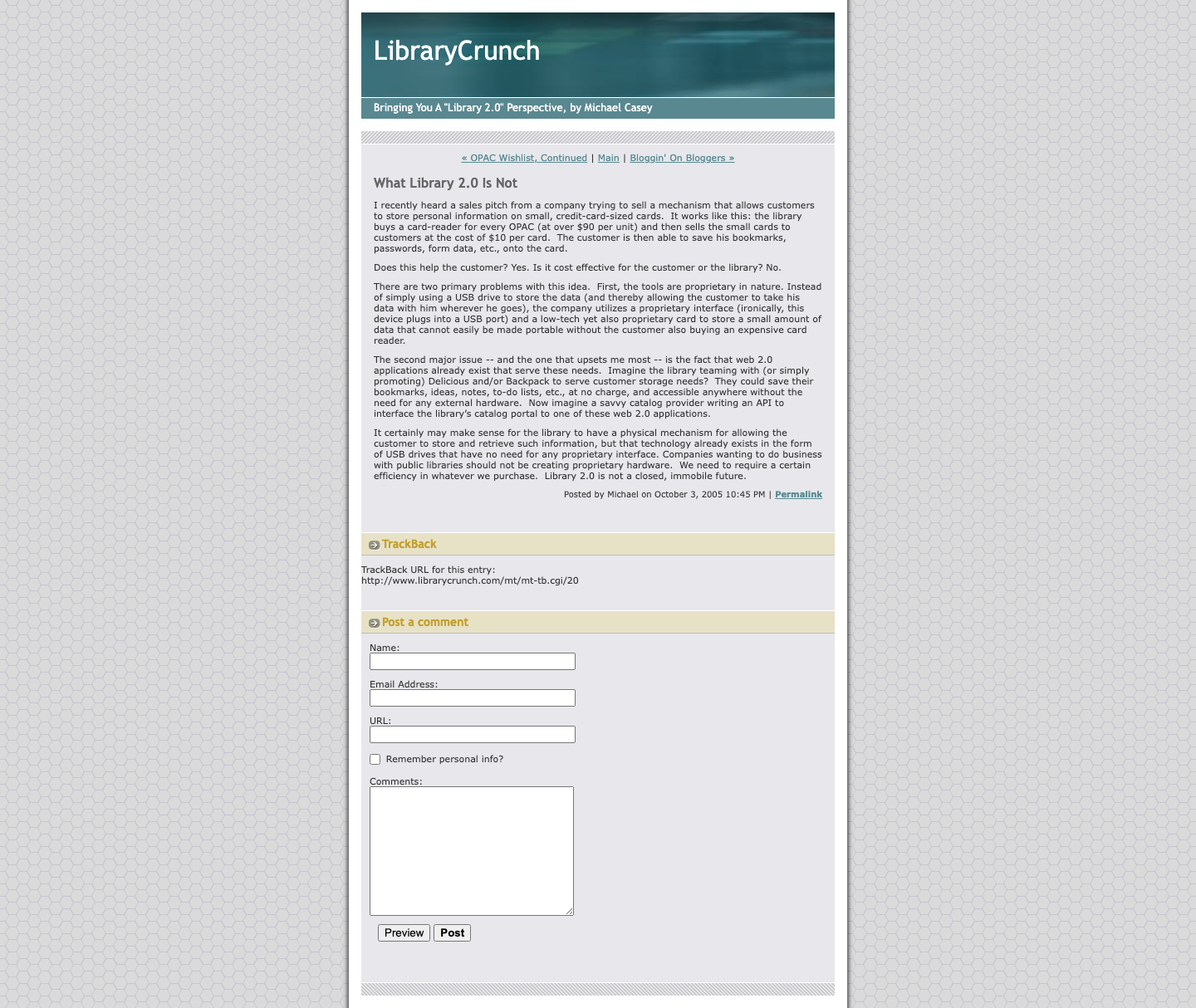 Screenshot preview of What Library 2.0 Is Not