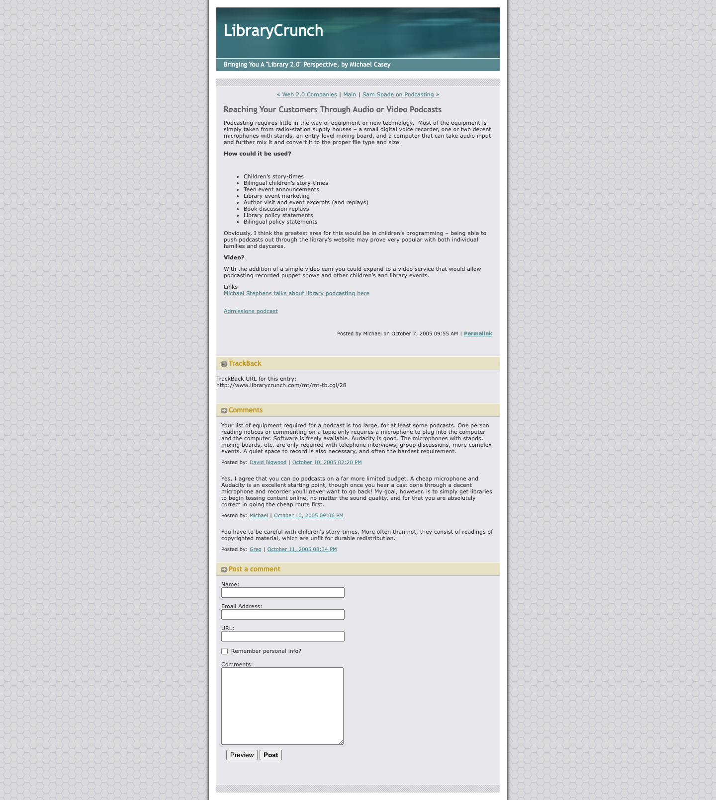 Screenshot preview of Reaching Your Customers Through Audio or Video Podcasts