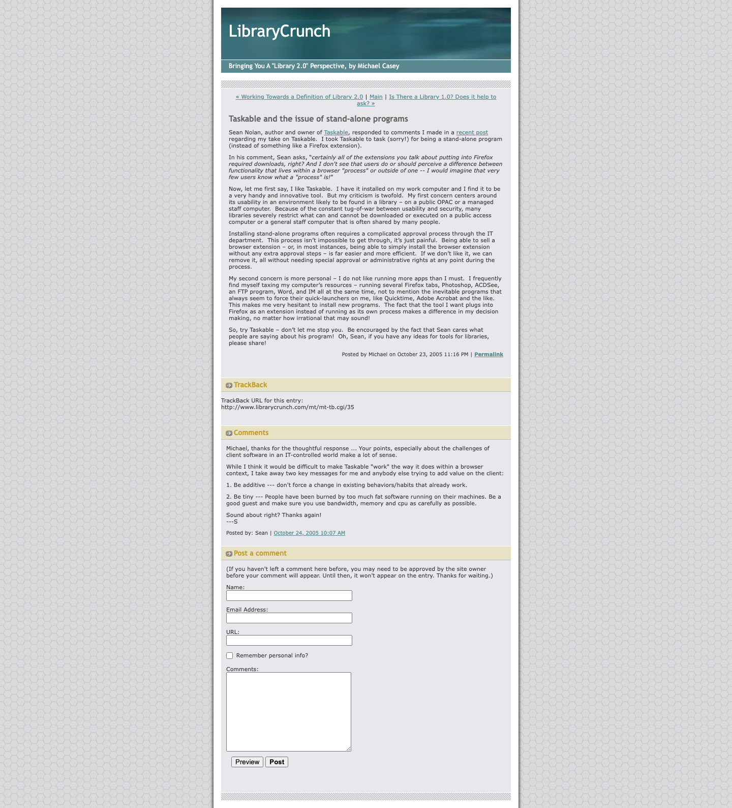 Screenshot preview of Taskable and the issue of stand-alone programs