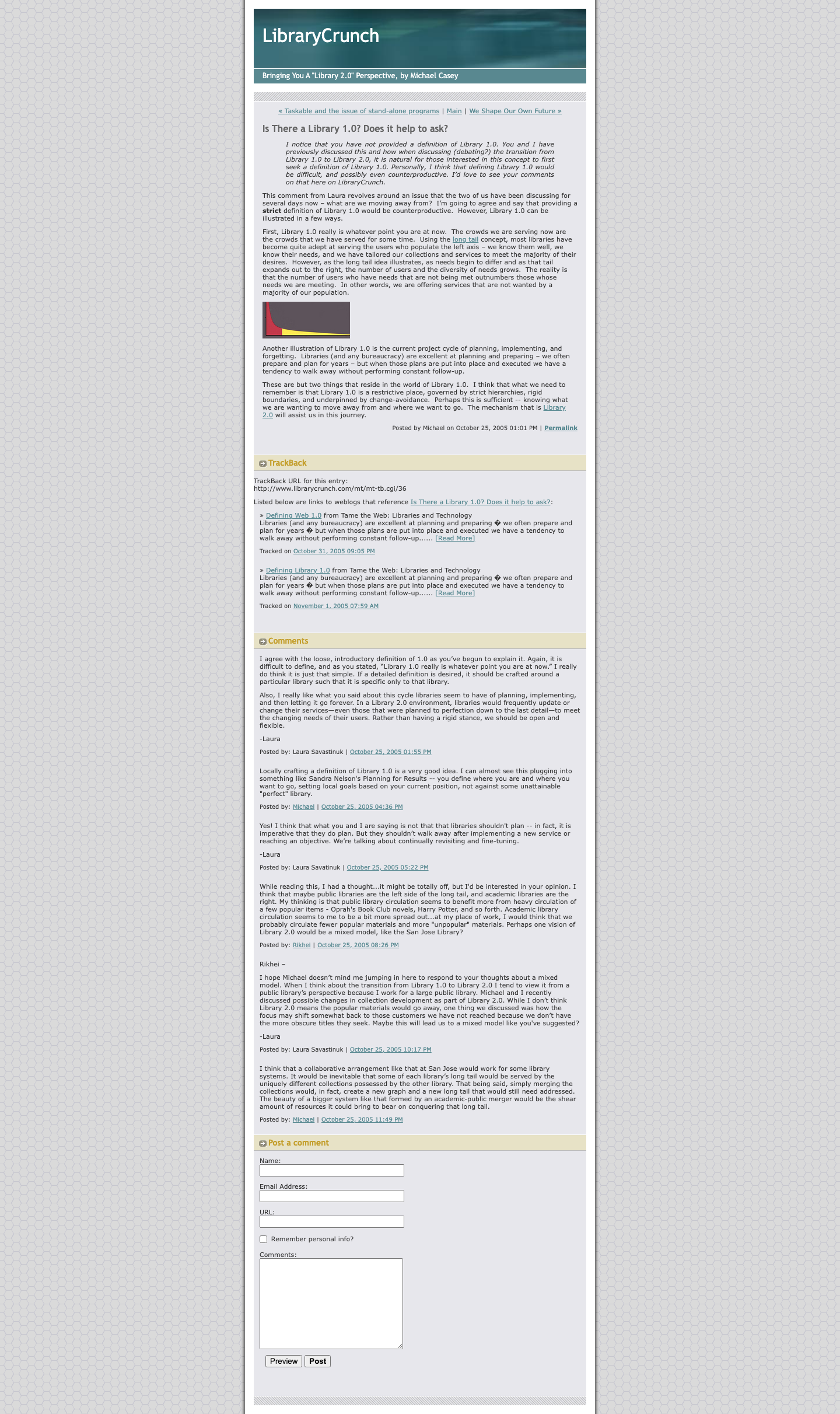 Screenshot preview of Is There a Library 1.0? Does it help to ask?