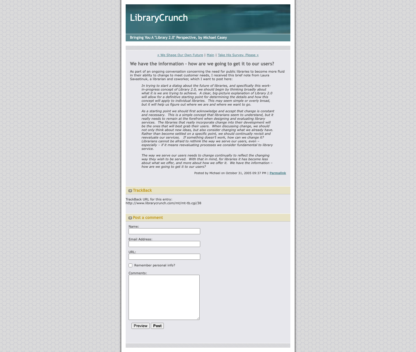 Screenshot preview of We have the information – how are we going to get it to our users?