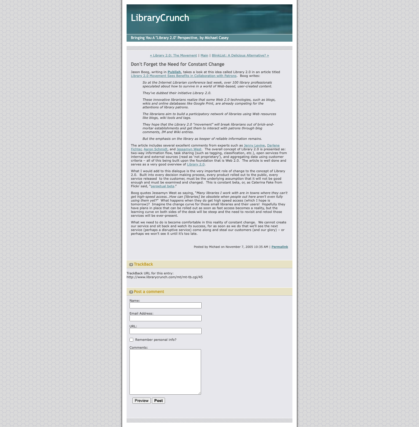 Screenshot preview of Don't Forget the Need for Constant Change
