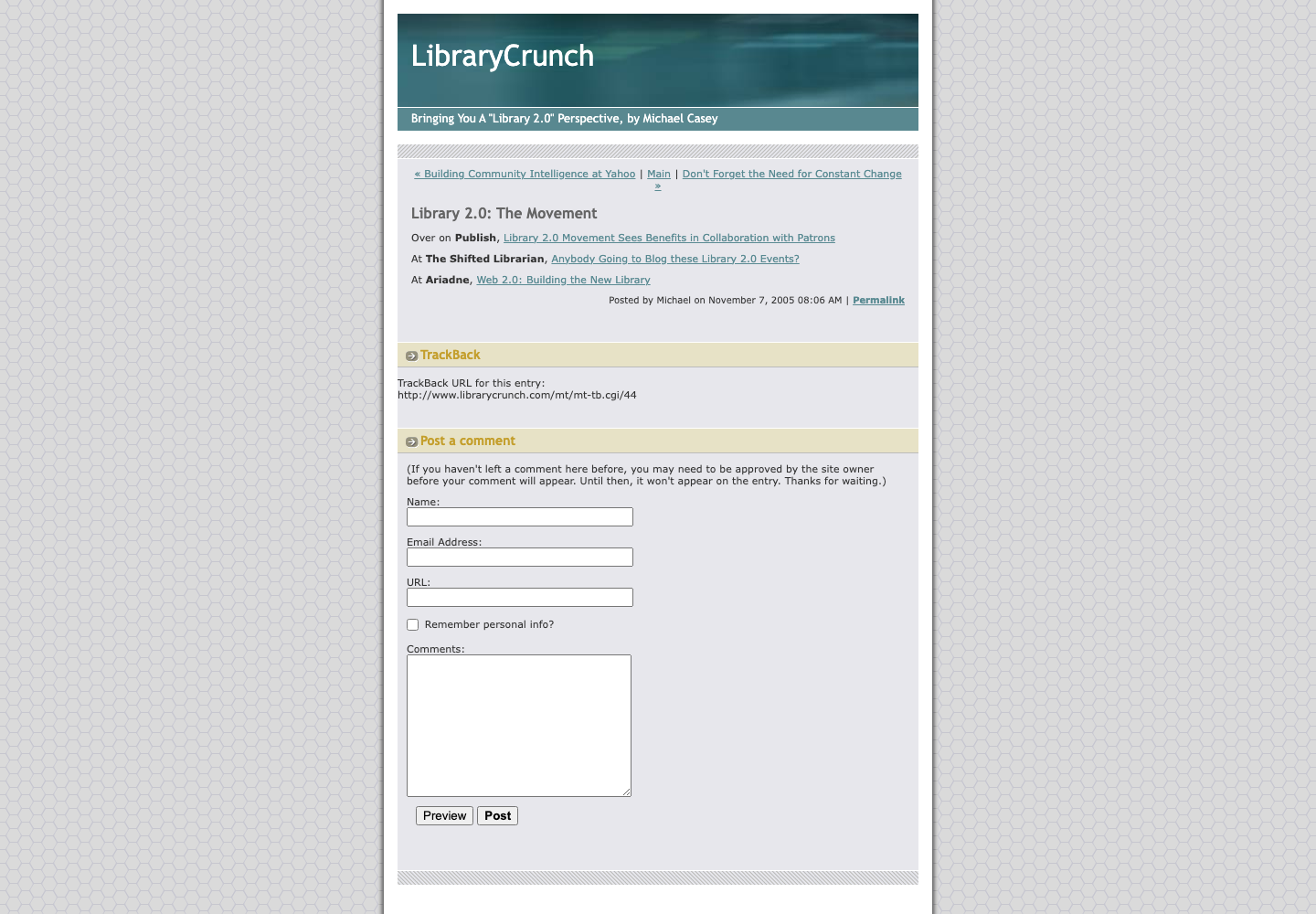 Screenshot preview of Library 2.0: The Movement