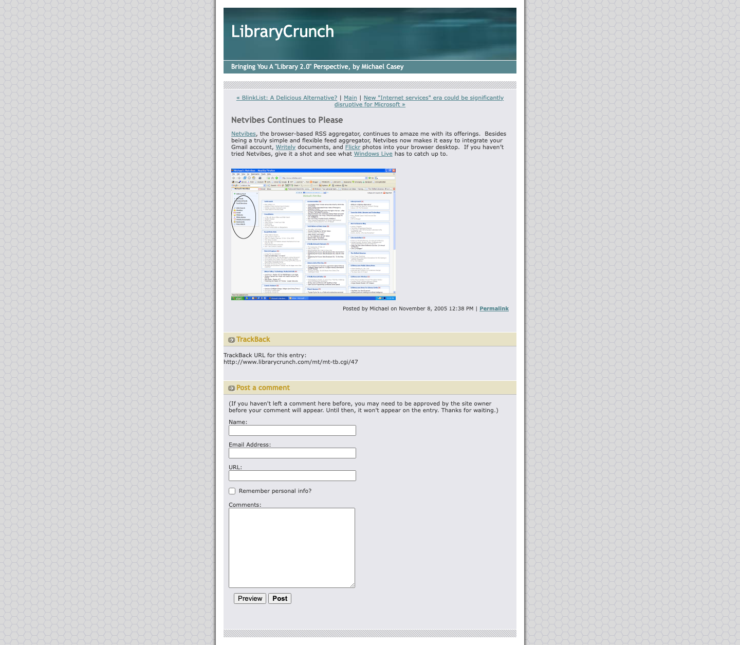Screenshot preview of Netvibes Continues to Please