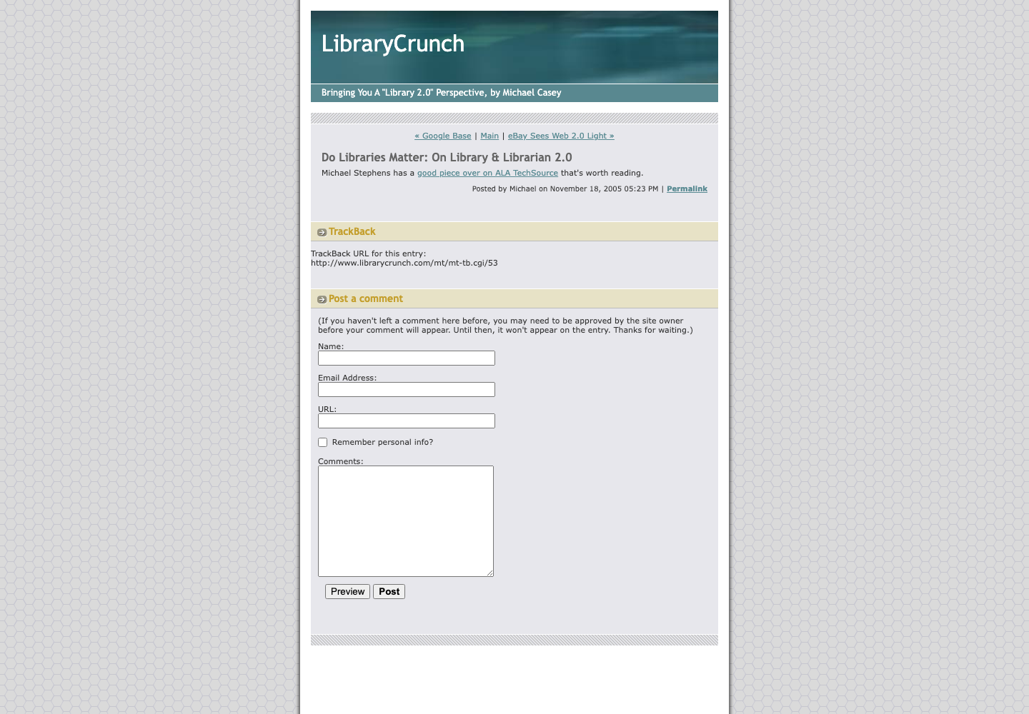 Screenshot preview of Do Libraries Matter: On Library & Librarian 2.0