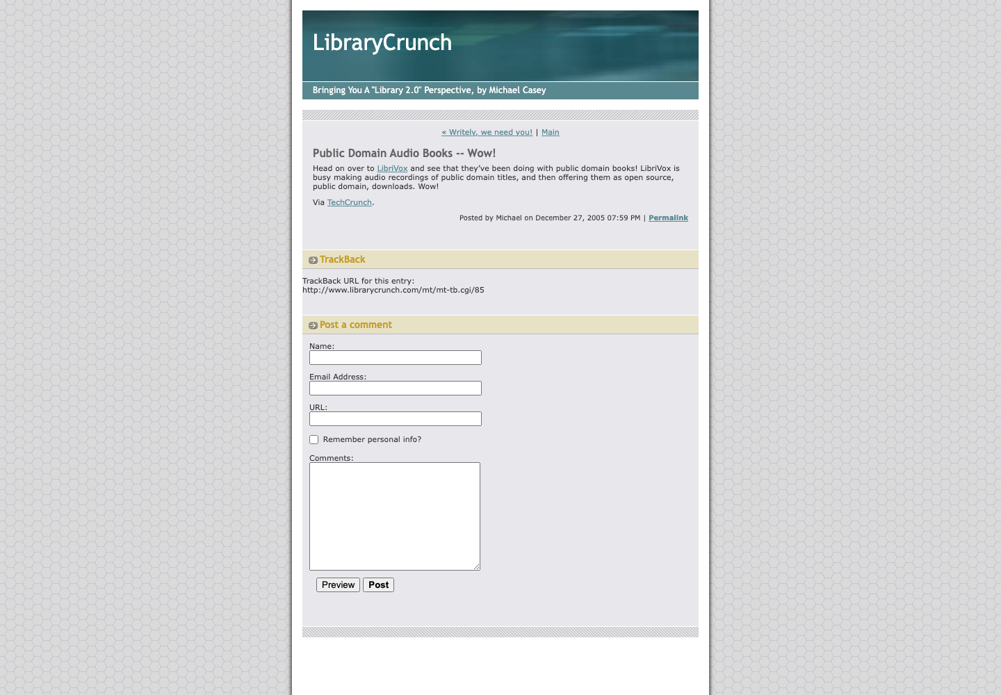 Screenshot preview of Public Domain Audio Books -- Wow!