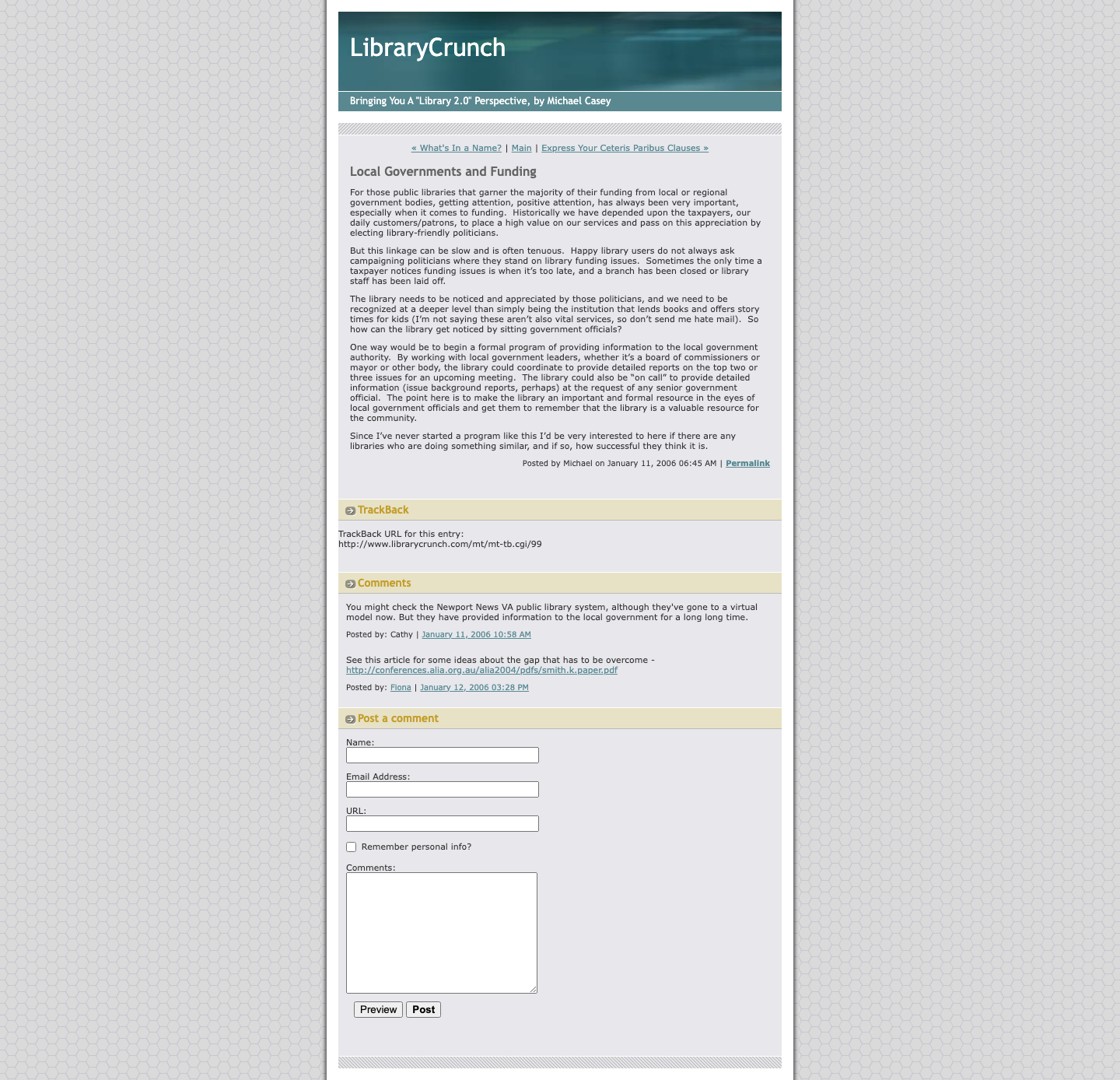 Screenshot preview of Local Governments and Funding