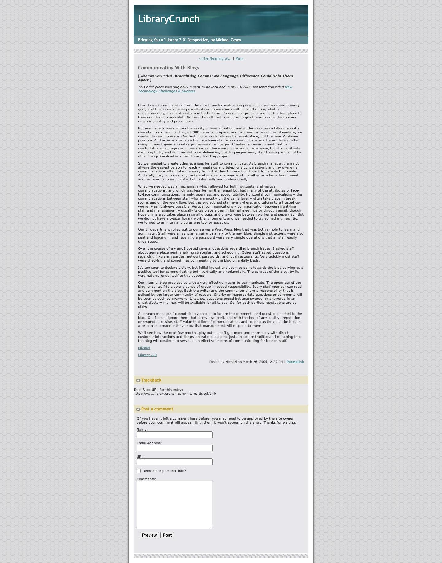 Screenshot preview of Communicating With Blogs