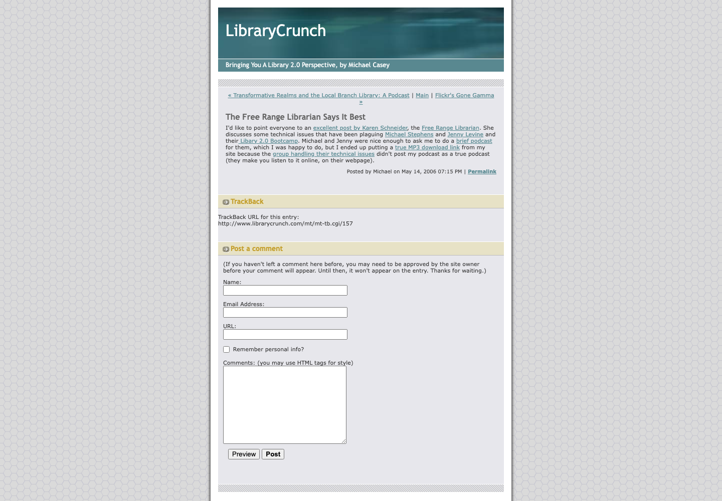 Screenshot preview of The Free Range Librarian Says It Best