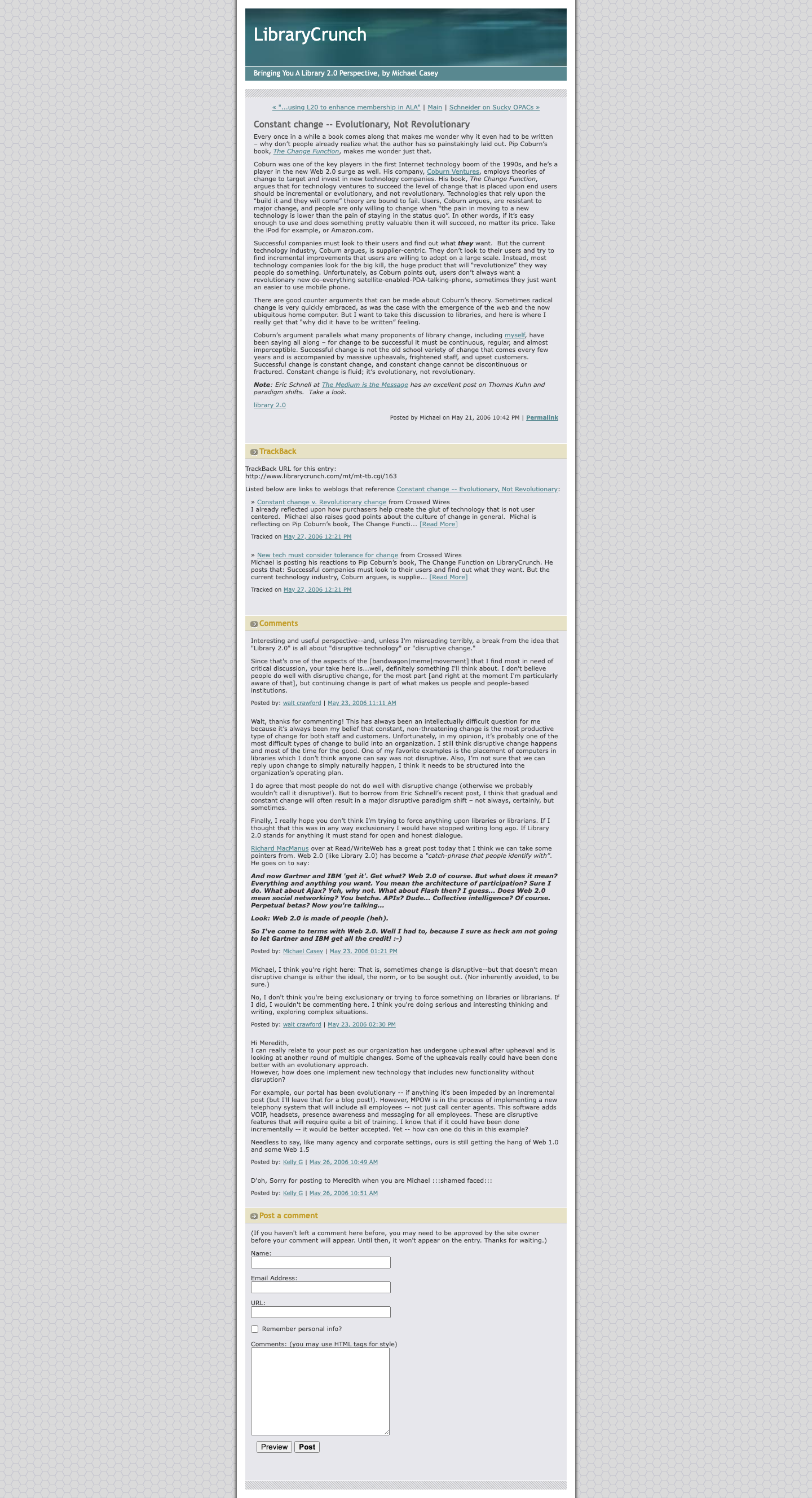 Screenshot preview of Constant change -- Evolutionary, Not Revolutionary