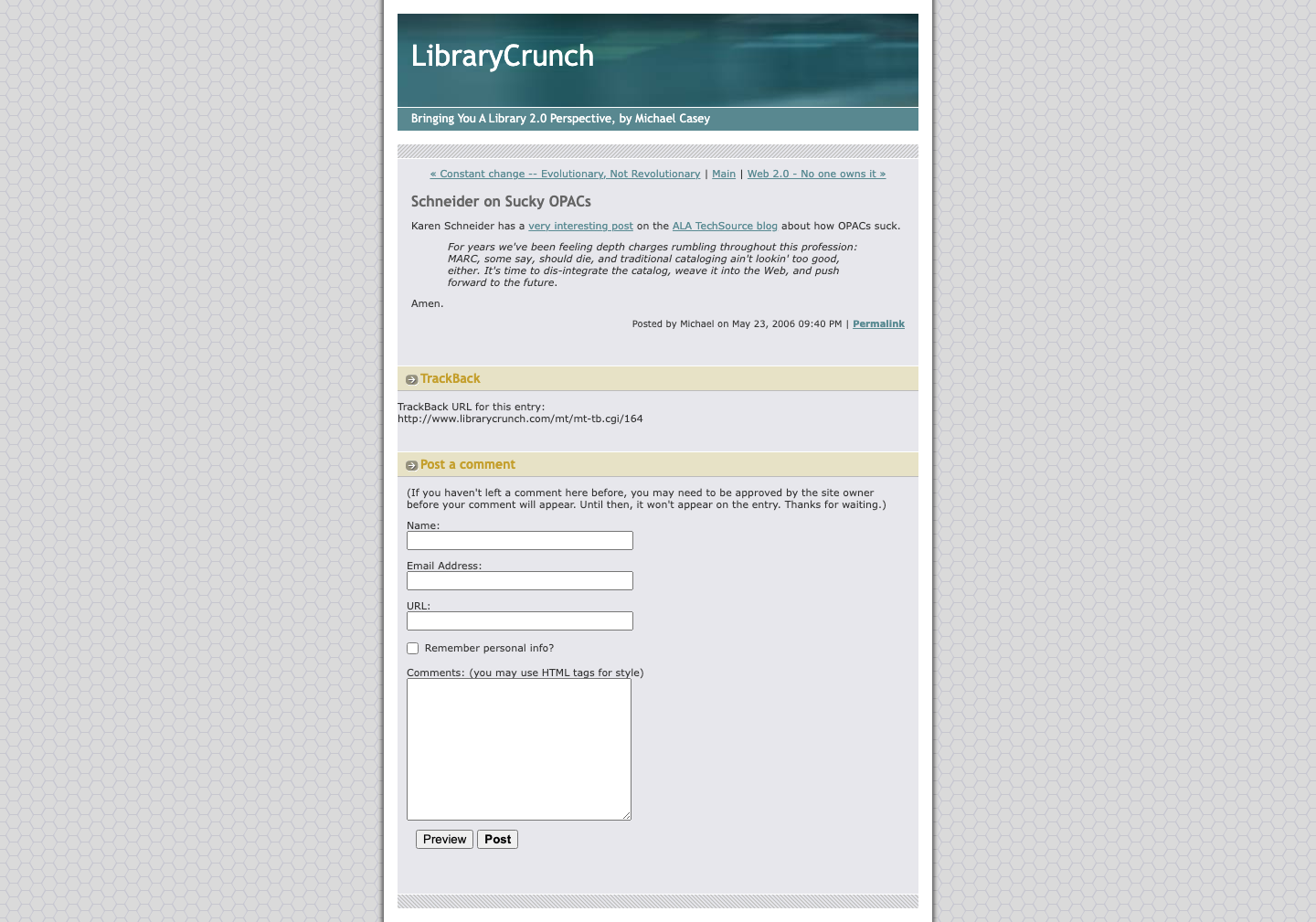 Screenshot preview of Schneider on Sucky OPACs