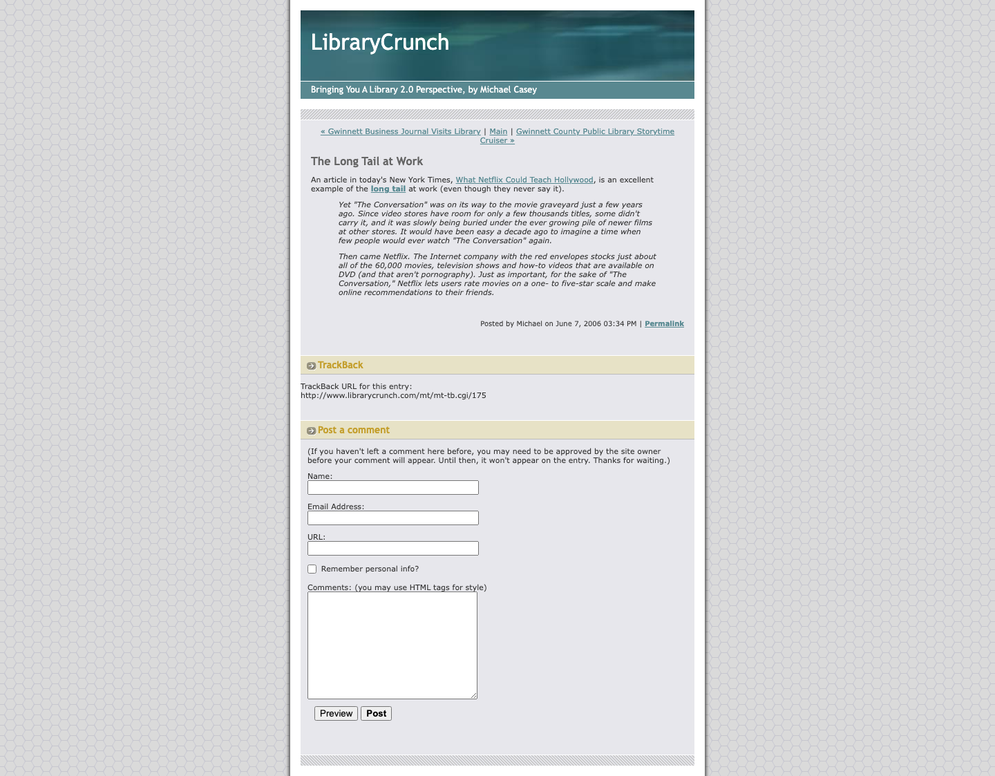 Screenshot preview of The Long Tail at Work