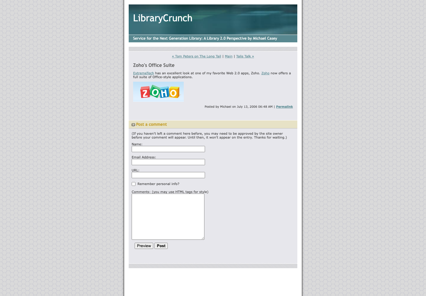 Screenshot preview of Zoho's Office Suite