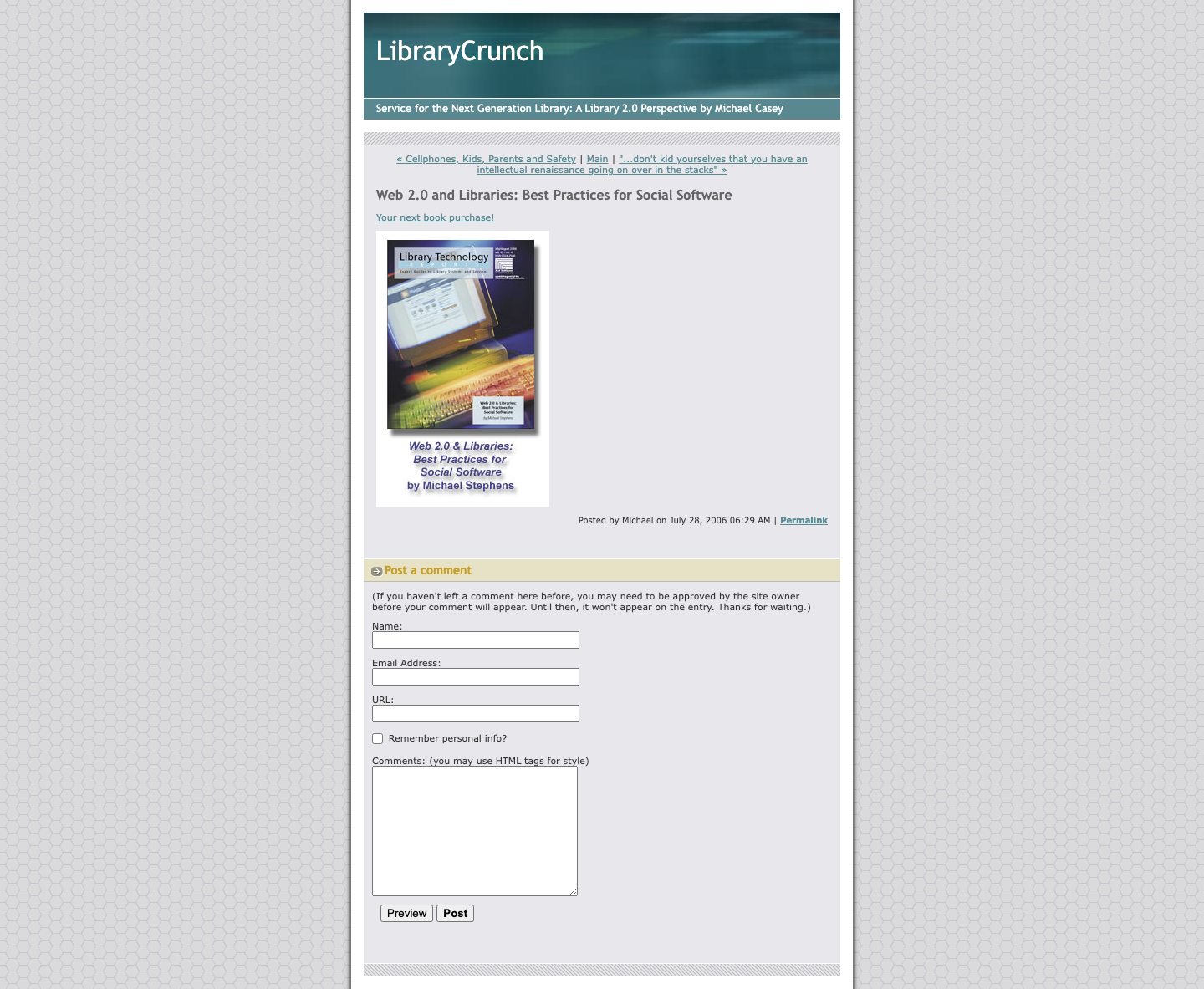 Screenshot preview of Web 2.0 and Libraries: Best Practices for Social Software