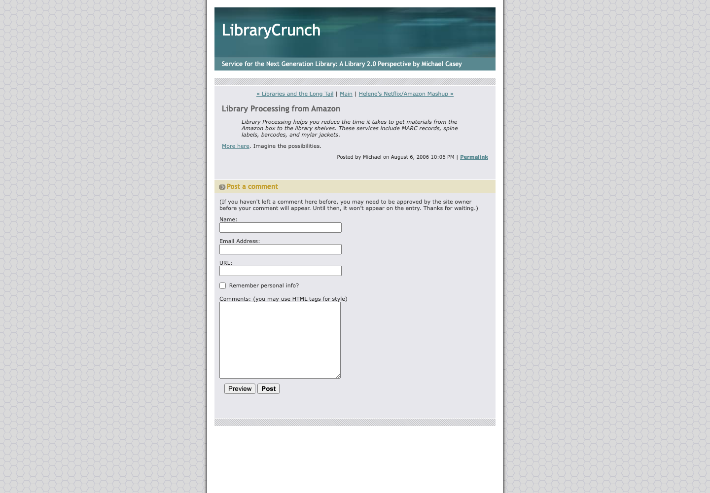 Screenshot preview of Library Processing from Amazon