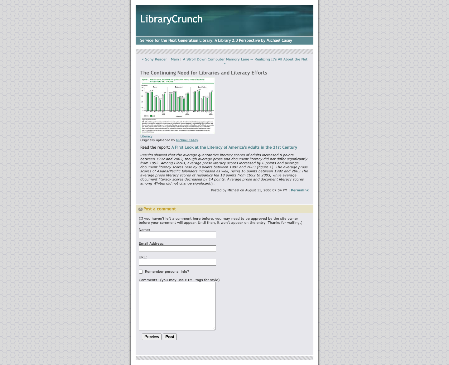 Screenshot preview of The Continuing Need for Libraries and Literacy Efforts