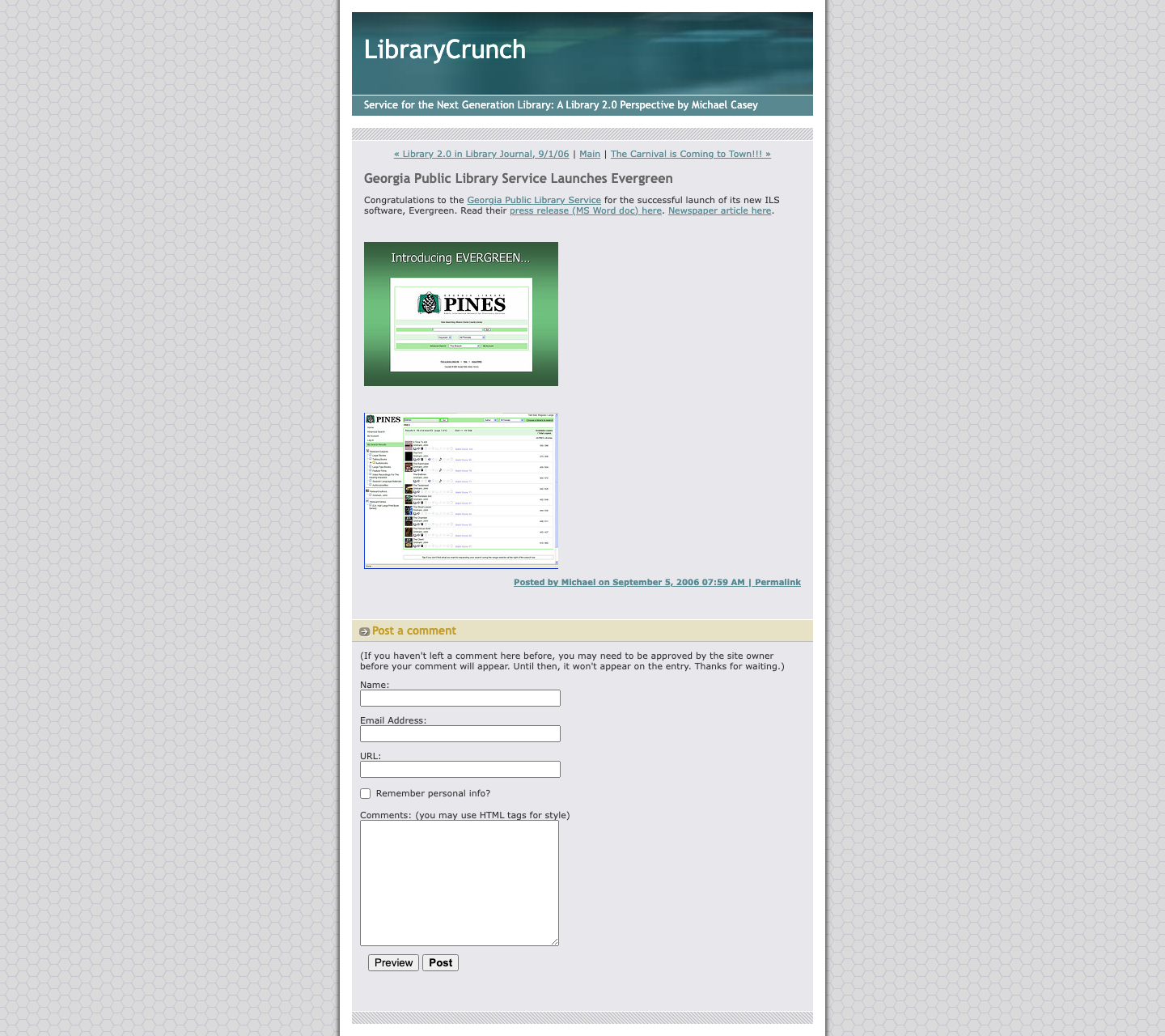 Screenshot preview of Georgia Public Library Service Launches Evergreen