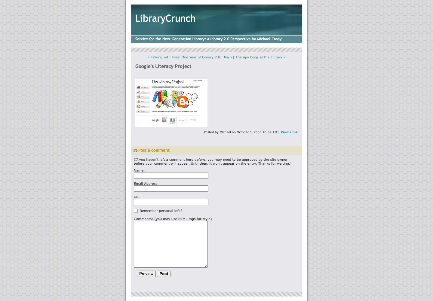 Screenshot preview of Google's Literacy Project