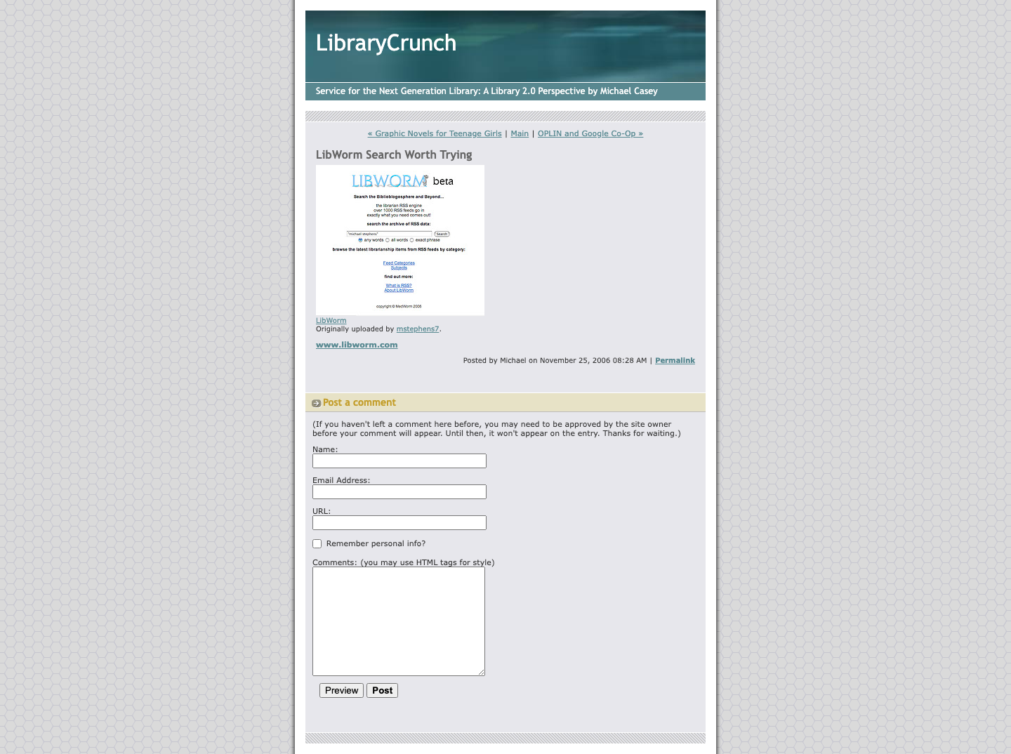 Screenshot preview of LibWorm Search Worth Trying