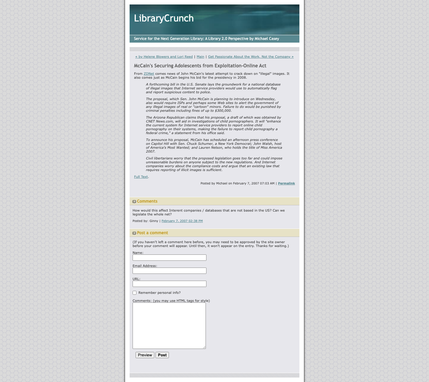 Screenshot preview of McCain's Securing Adolescents from Exploitation-Online Act