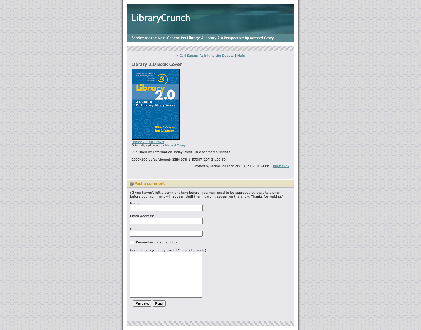 Screenshot preview of Library 2.0 Book Cover