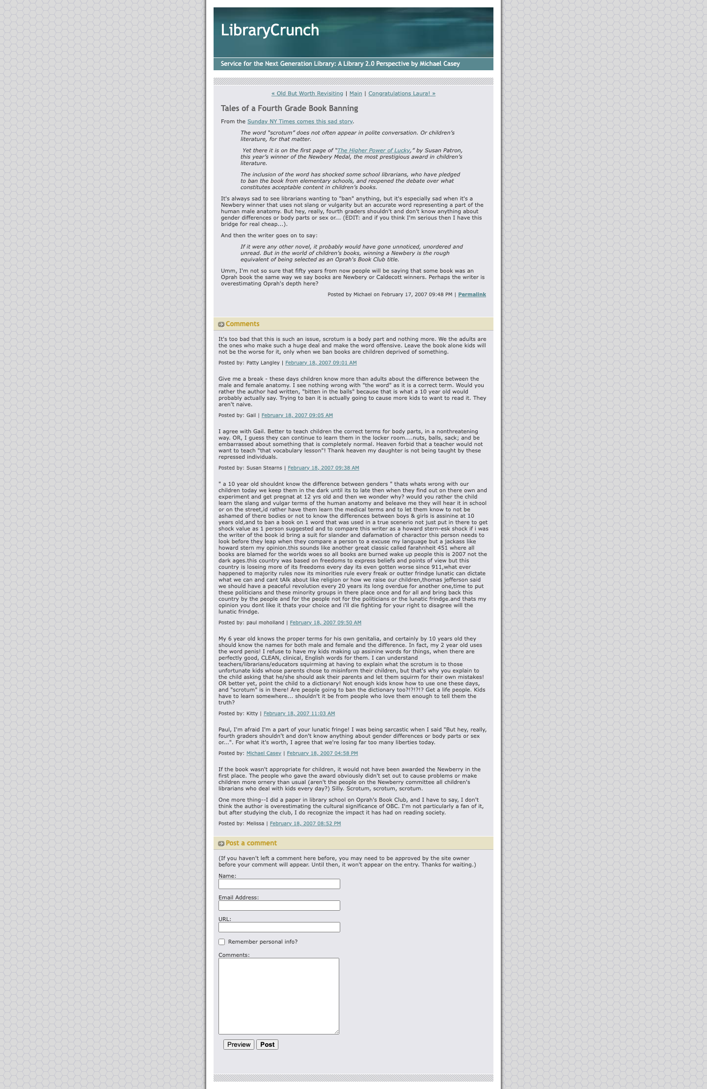 Screenshot preview of Tales of a Fourth Grade Book Banning