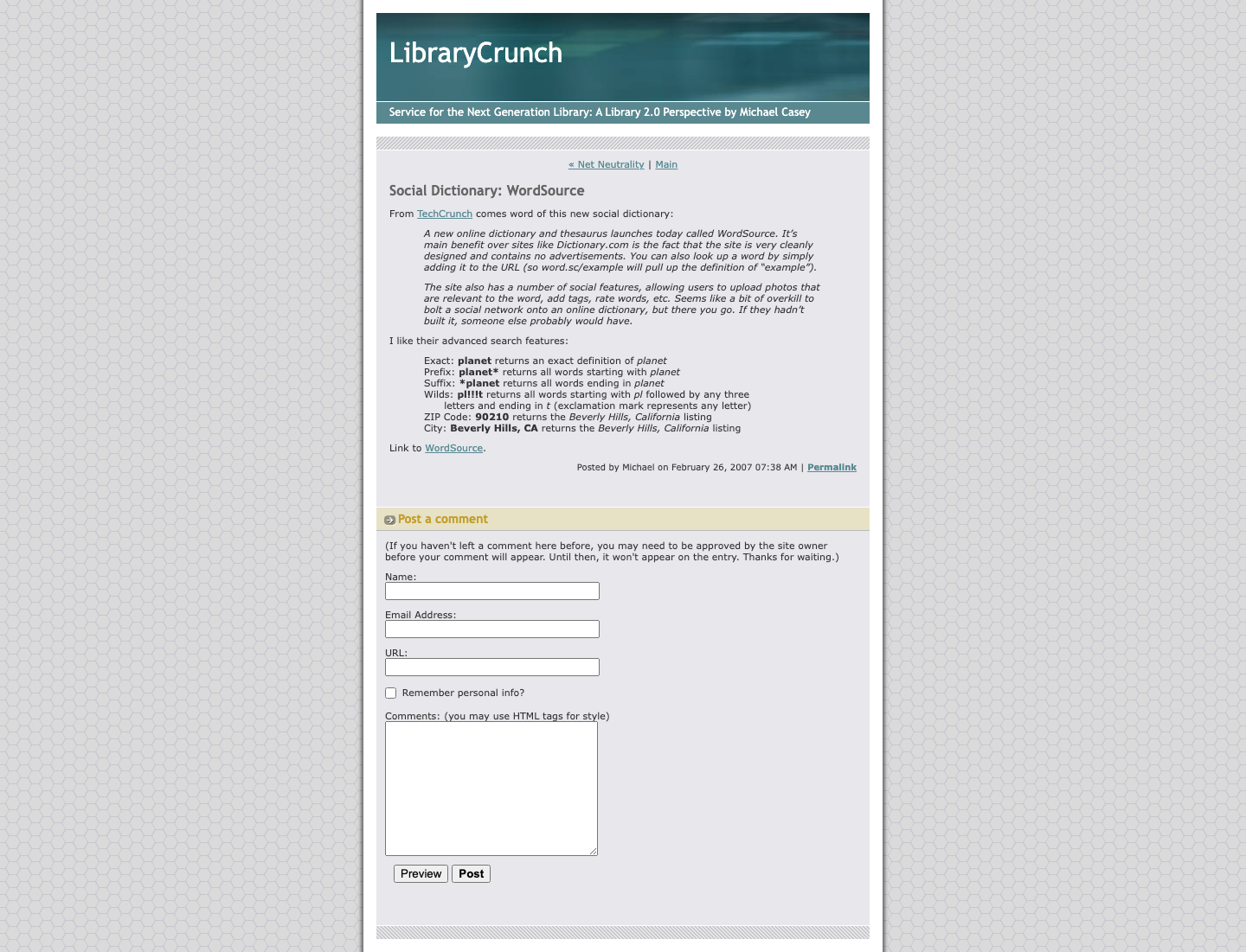 Screenshot preview of Social Dictionary: WordSource