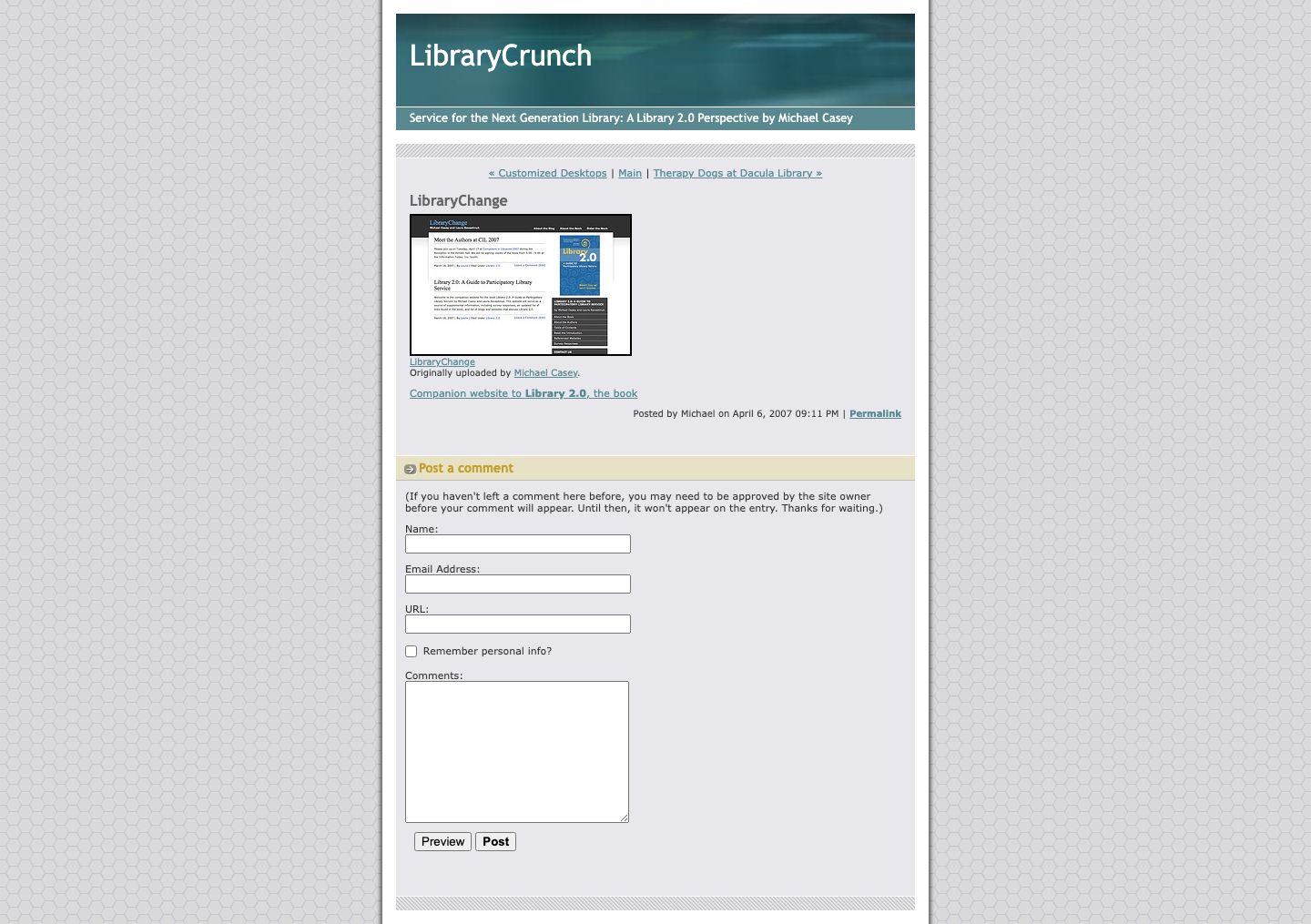 Screenshot preview of LibraryChange
