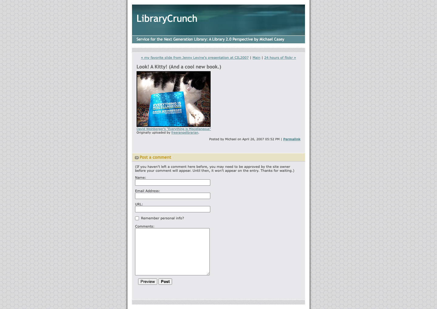 Screenshot preview of Look! A Kitty! (And a cool new book.)