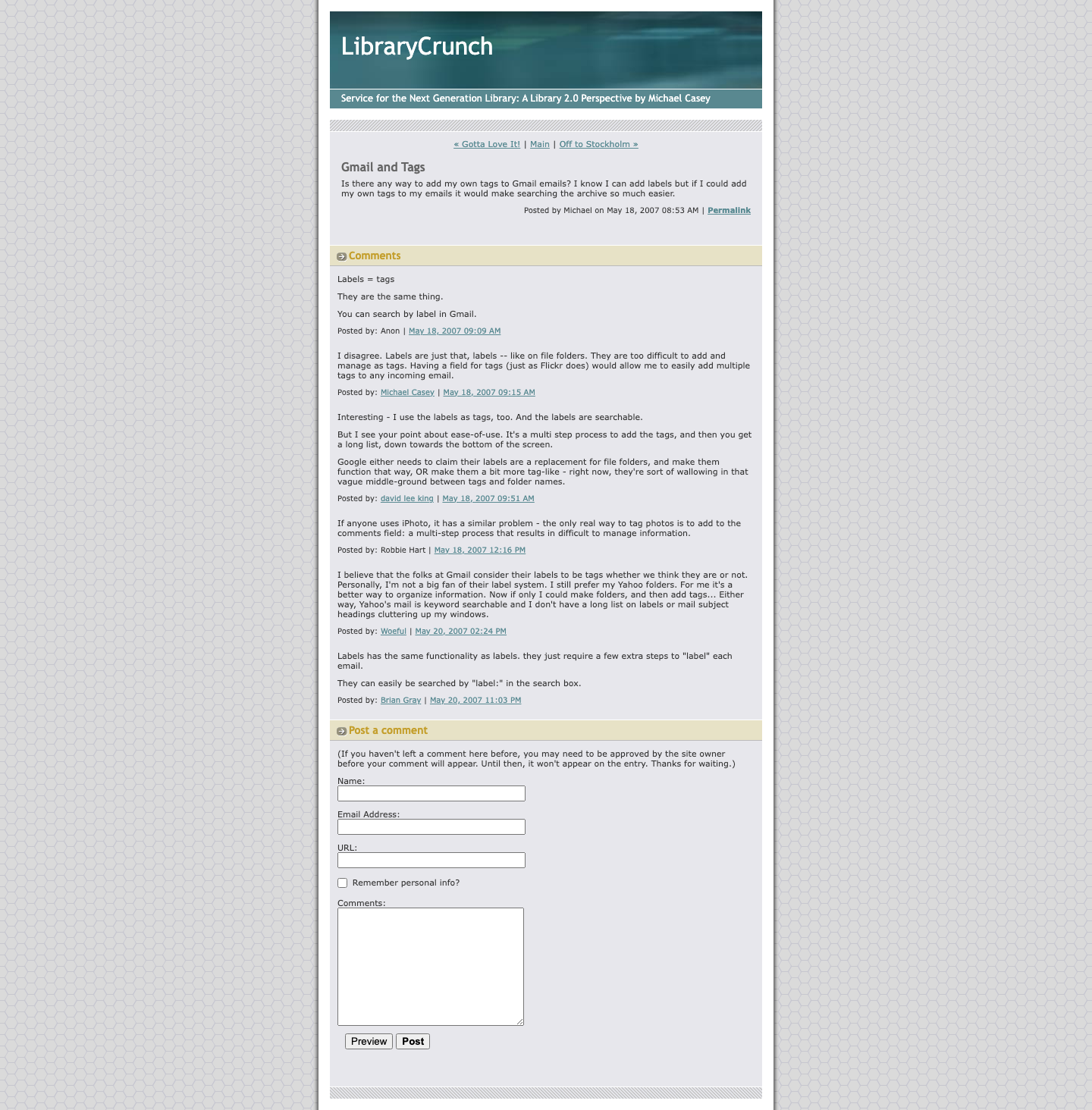 Screenshot preview of Gmail and Tags