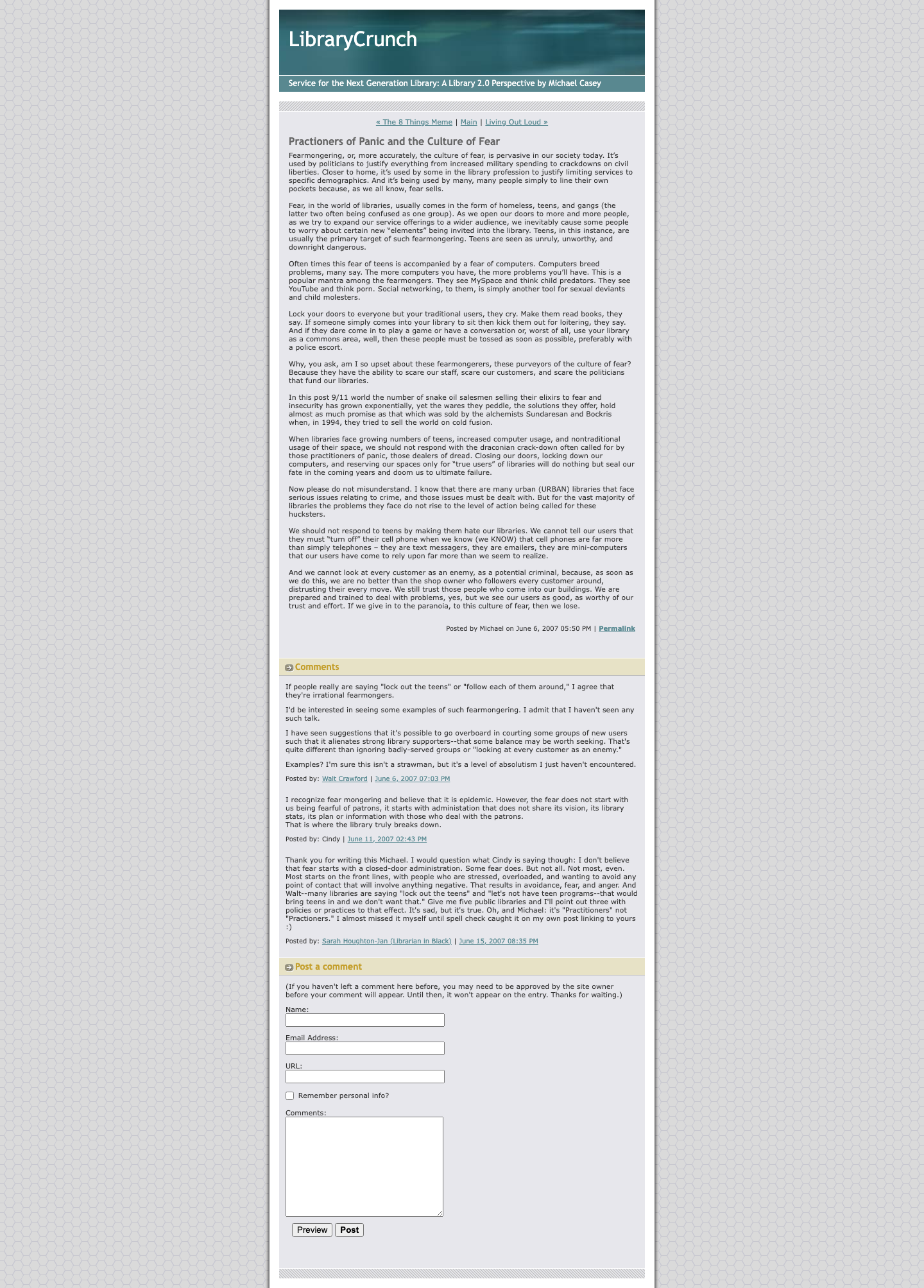 Screenshot preview of Practioners of Panic and the Culture of Fear