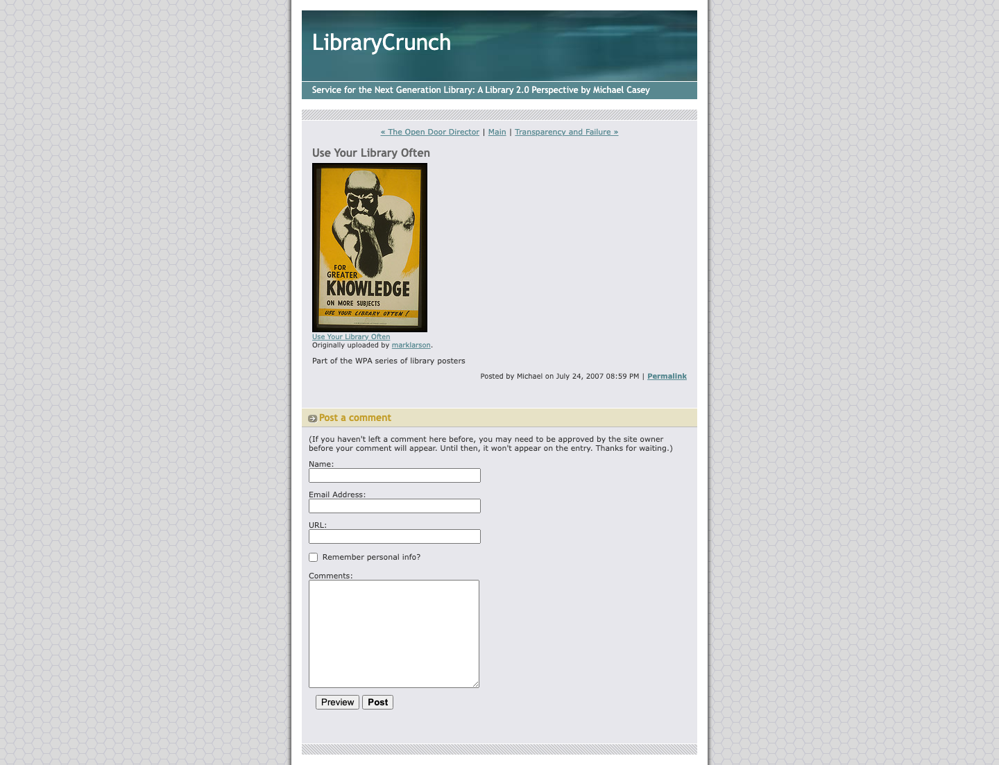 Screenshot preview of Use Your Library Often