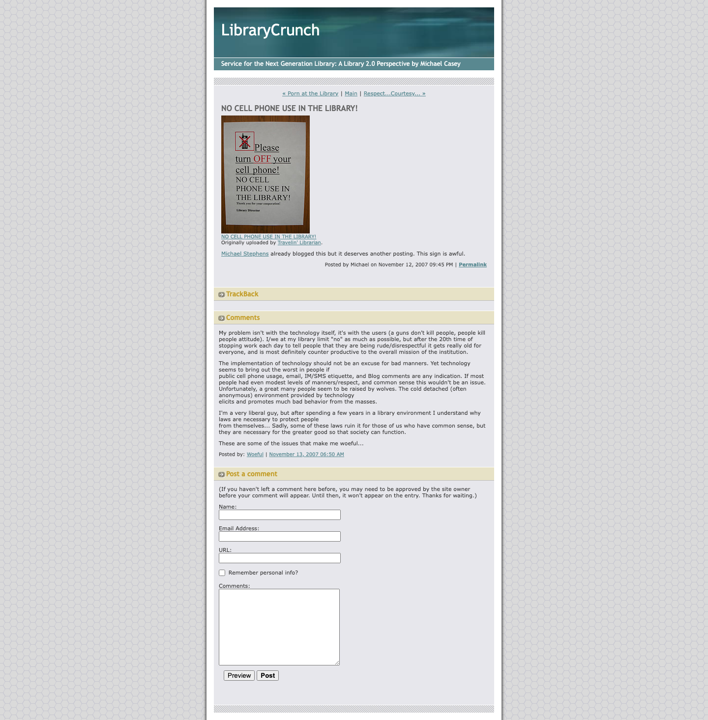 Screenshot preview of NO CELL PHONE USE IN THE LIBRARY!
