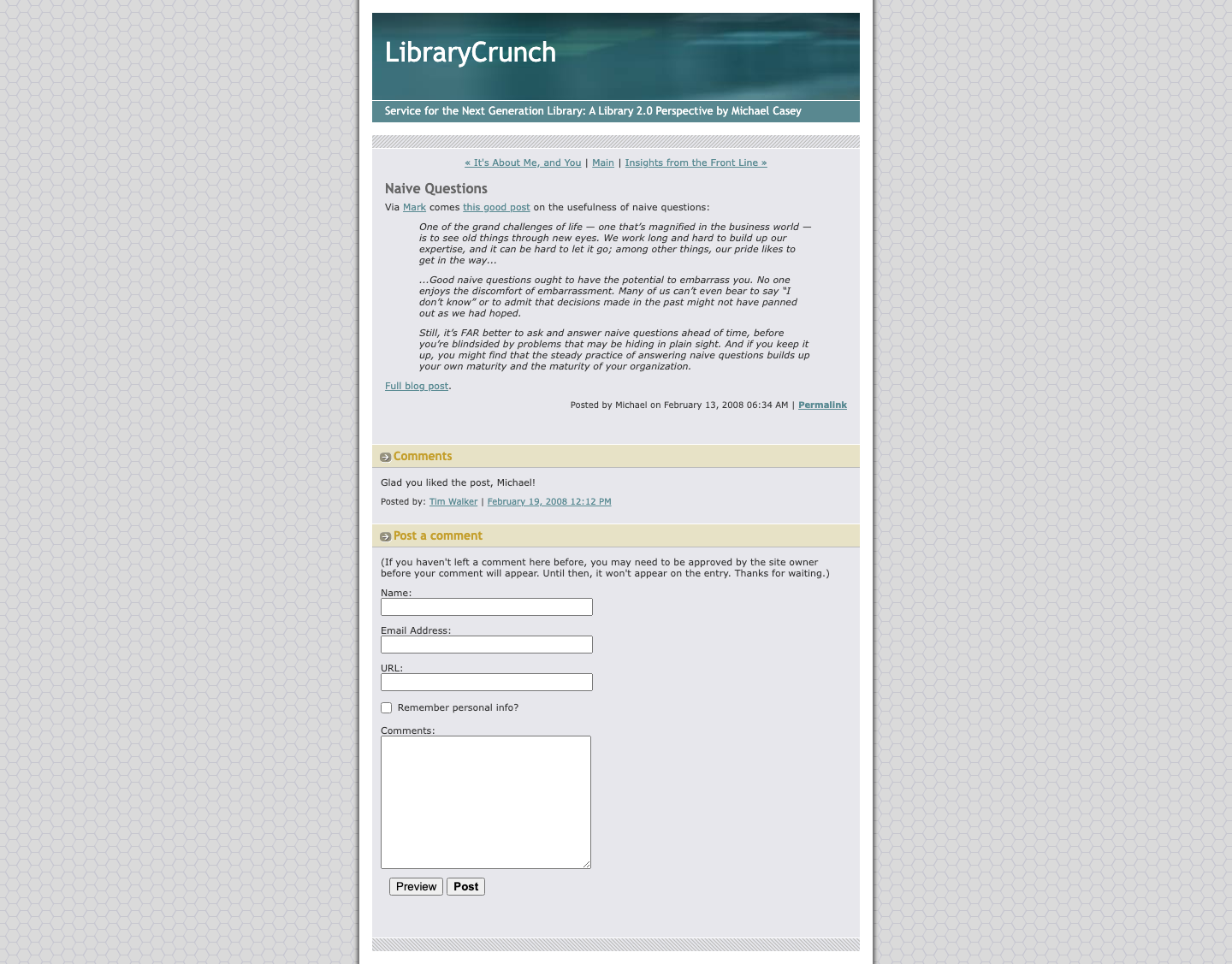 Screenshot preview of Naive Questions