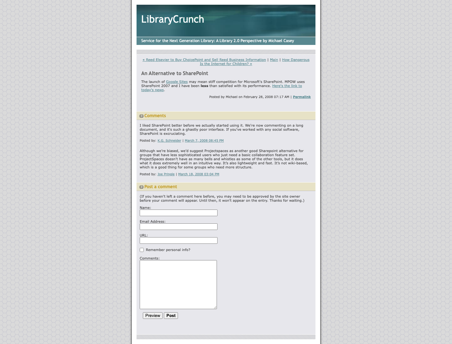 Screenshot preview of An Alternative to SharePoint