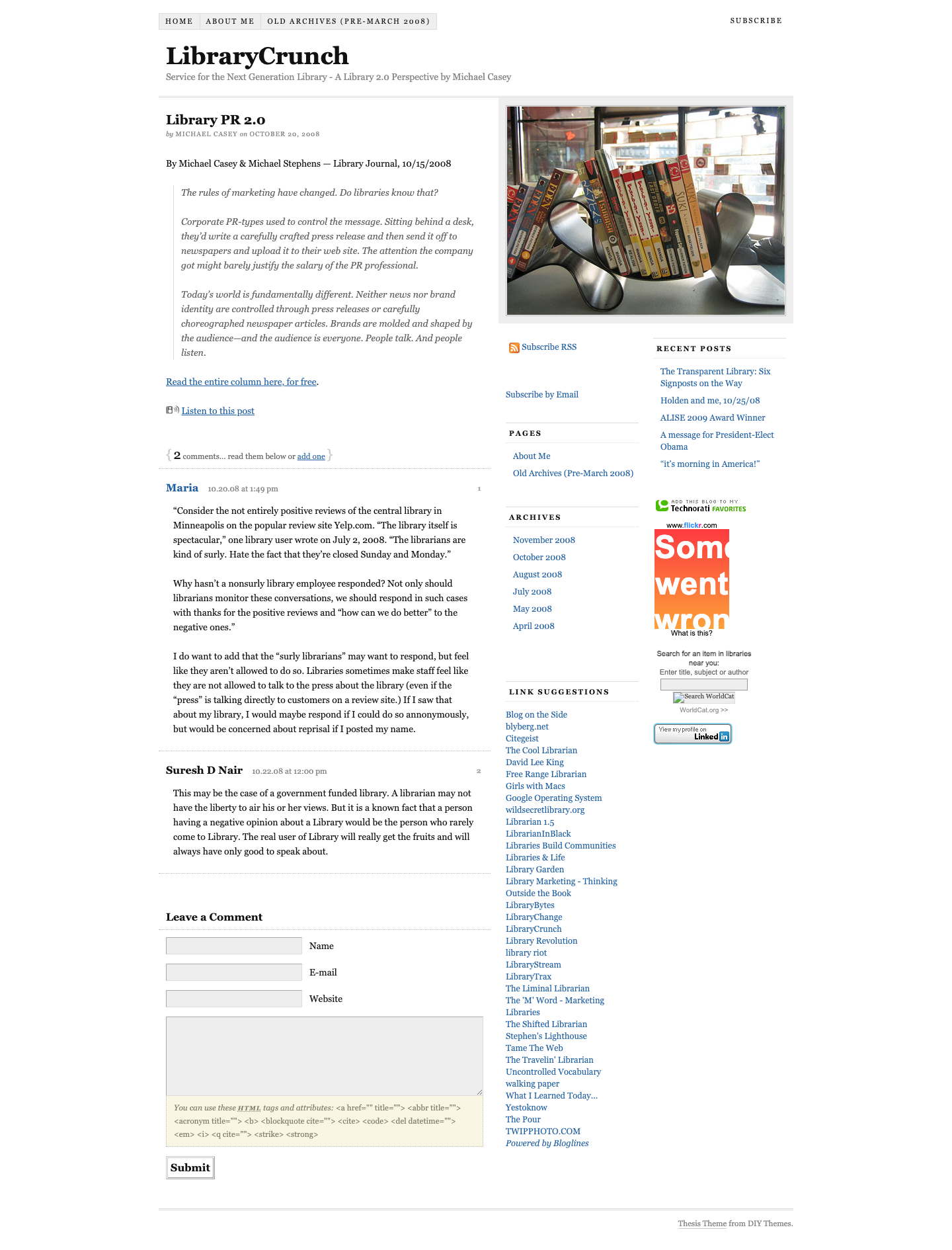 Screenshot preview of Library PR 2.0