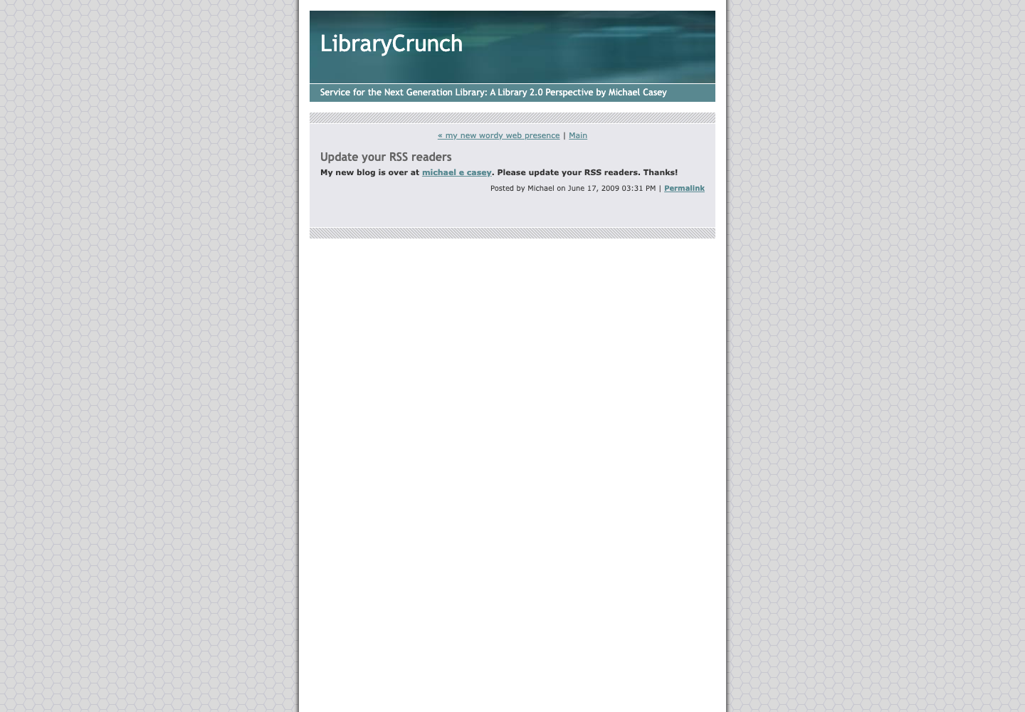 Screenshot preview of Update your RSS readers